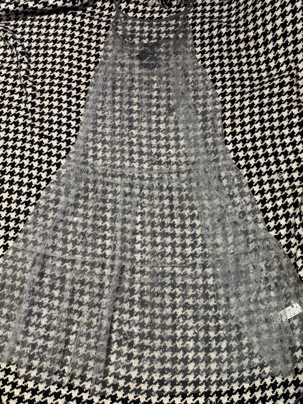 Sheer Silver-Gray maxi dress top
